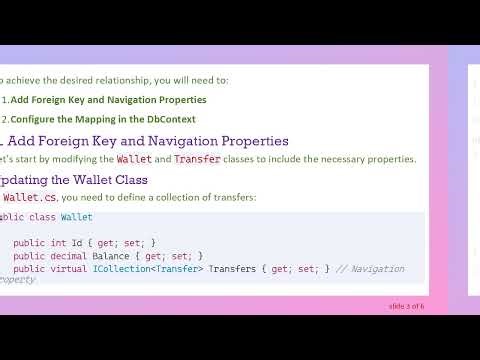 Creating a One-to-Many Relationship in EF Core: The Wallet and Transfer Example