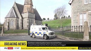 35K views · 258 reactions | BREAKING: Northern Ireland police say they have recovered four suspected pipe bombs from a cemetery in Creggan, Londonderry. Latest here: https://trib.al/XUkBhAU  Sky 501, Virgin 602, Freeview 233 and YouTube | Sky News | Facebook