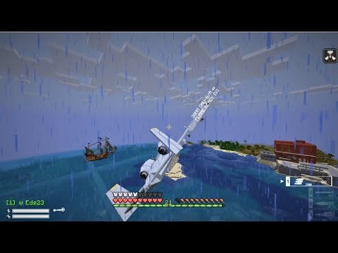 ATTACKING A Pillager Pirate Ship With An Aircraft In MINECRAFT
