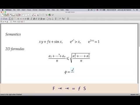 Typing basic mathematical formulas with GNU TeXmacs