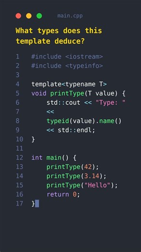 C++ Templates Reveal Hidden Types! 🤯 #coding #c++tips #c++tutorial