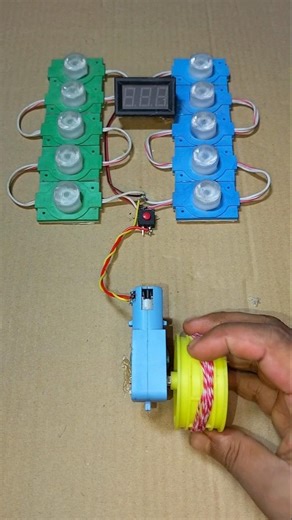 Powering 10 LED Light and Voltmeter Using Metal Gear Motor #dcmotor #tech #shorts