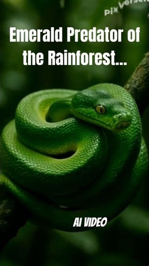 Green Tree Python: Rainforest’s Emerald Hunter 🐍 #wildlifeshorts