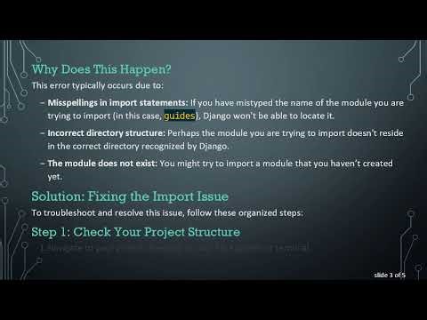 How to Fix the Django Project Failed to Start Syntax Error: No Module Named 'articles'