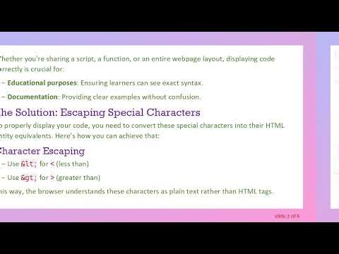 How to Properly Display Source Code in an HTML Webpage