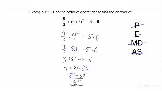 Using the Order of Operations | Math | Study.com