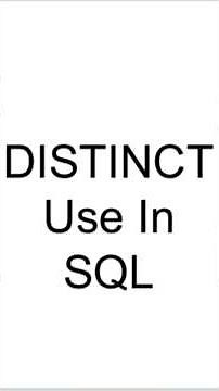SQL SELECT DISTINCT Stetment |SQL Tips #sqlcommands