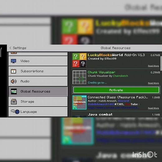how to activate or deactivate the resource packs | AssArzz | minecraft PE | JAVA.......