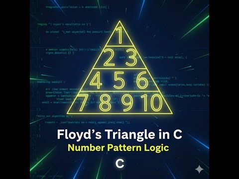 Floyd’s Triangle in C | Number Pattern Program in C | Logic Explained with Output