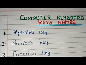 Computer Keyboard Keys Names / All Functions of Keyboard Keys