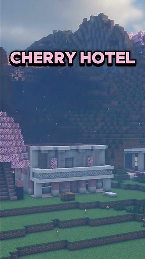 A minecraft Hotel build with cherry wood and quartz #minecraftbuilding #minecraft #minecrafttutorial