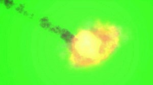 Download Meteor ground hit explosion, blast animation effect isolated on green screen background for free