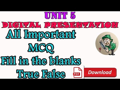 MCQ of Class 9 IT 402 Unit 5 | Unit 5 : Digital Presentation | Class 9 IT 402