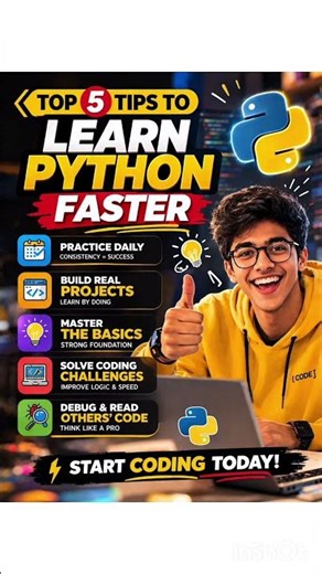 Learn Python faster with these 5 simple tips 🚀 #shorts #python
