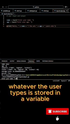 How to Take User Input in Python (Quick & Simple Guide) #PythonShorts