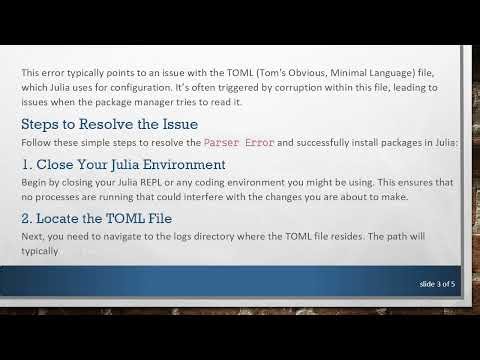 Resolving the Parser Error When Installing Packages in Julia 1.0.1