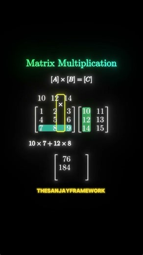 Matrix Multiplication Made Easy 🔢 | Step-by-Step Visual Explanation #thesanjayframework #computers