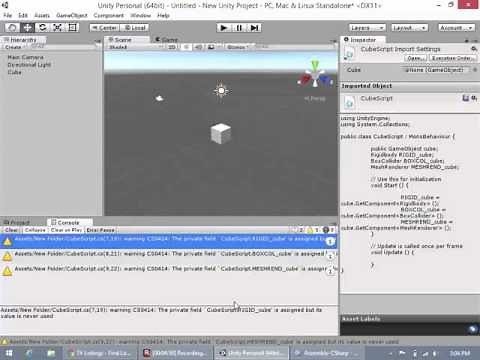 Using GetComponent to Reference a Game Object's Component in Unity 3D