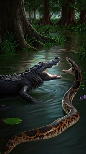 Animation alligator vs python