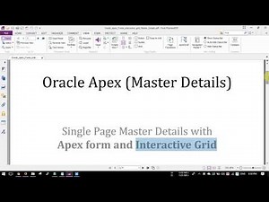 Oracle Apex Master Detail-- Forms and Interactive Grid ( Part 01)