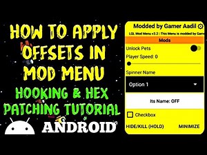 Mod Menu Tutorial Part-2 | how to apply offsets in LGL Mod Menu || Hooking & Hex Patching Tutorial