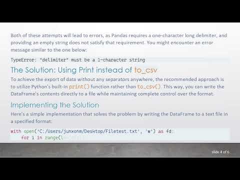 How to Use df.to_csv Without a Separator in Python