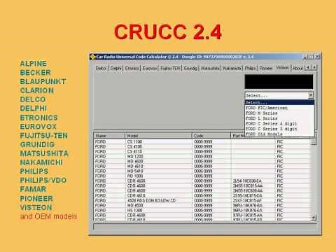 CRUCC 2.4 -- Car Radio Universal Code Calculator © 2.4