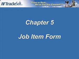 ShopPAK Video Tutorials: Chapter 5 - Job Item Form