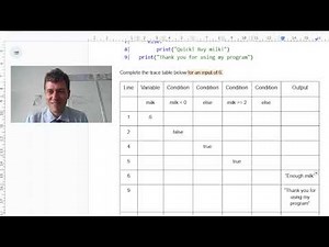 SOLVING a TRACE TABLE of a PROGRAM with an IF STATEMENT - Stage 9 - Hodder - Computer Science
