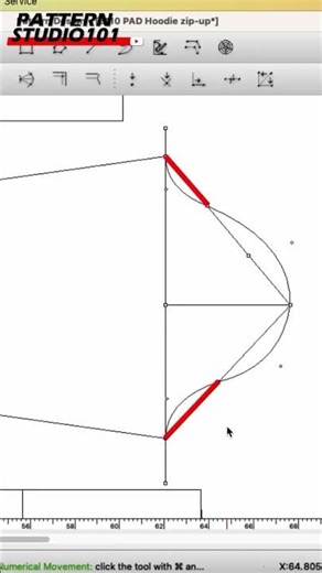 Setting The Patterns On Plan View_Hood Zip Up [PAD System Tutorial] #shorts