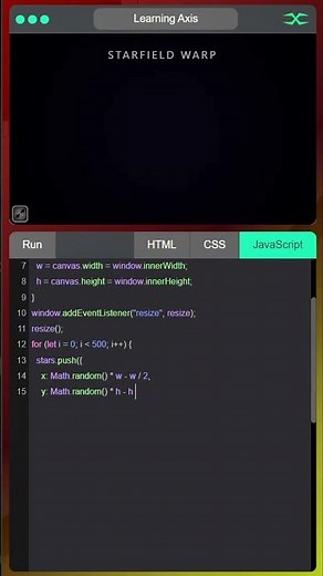 Starfield Warp | HTML CSS JavaScript