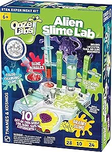 Thames & Kosmos Ooze Labs: Alien Slime Lab Science Experiment Kit & Lab Setup, 10 Experiments with Slime | A Parents' Choice Recommended Award Winner