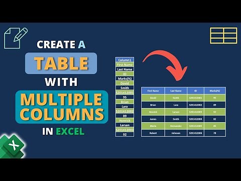 How to Create Table with Multiple Columns