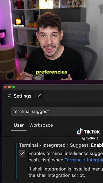 ¡Trucazo para devs! ¿Sabías que puedes tener autocompletado en la terminal de Visual Studio Code, Cursor o Windsurf? Solo actívalo en la configuración y tendrás sugerencias como en el editor mientras escribes comandos. Si eres programador, esto te va a ahorrar mil tecleos y errores tontos. ¡Compártelo para que tus amigos también lo puedan activar! #software #vscode #programacion #programadores #informatica