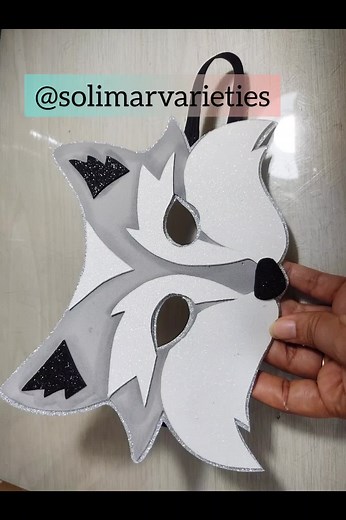 máscara 🐺 lobo paso a paso en foami o goma Eva ♥️ #arte #hechoamano