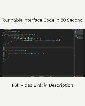 Java Runnable Interface Explained in 60 Seconds | Multithreading | ‪@quipoin‬