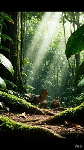 #Python Encounters a Rabbit | Intense Wildlife Moment in the Wild#shorts