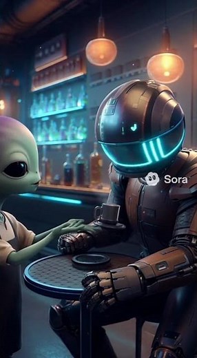 Alien Serving Coffee to Robot ☕👽