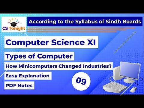 L-09 Minicomputer | Types of Computer | 11 Class Computer Science | Sindh Boards