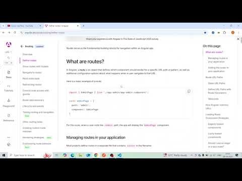 Define, add angular route using router outlet