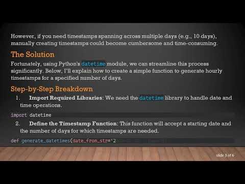 Generating Hourly Timestamps for the Future with Python