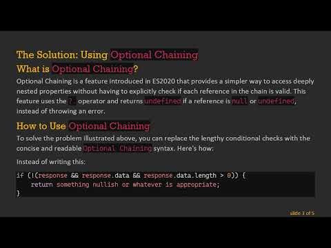 Simplifying JavaScript with Optional Chaining: A Guide to Null Coalescing