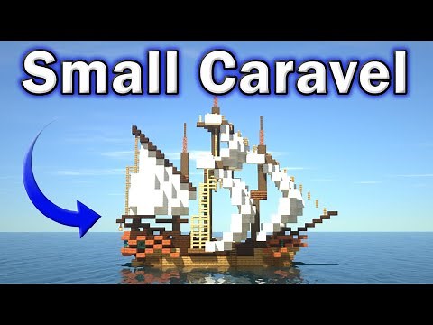 Minecraft Tutorial: How to Make a Boat/Ship (Small Caravel)