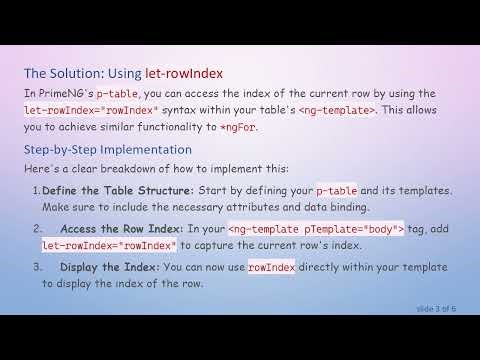 How to Set an index Variable in PrimeNG p-table Like in ngFor