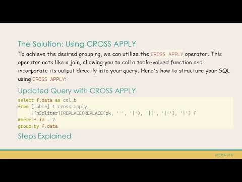 How to Group by a Value Extracted from a Function in SQL