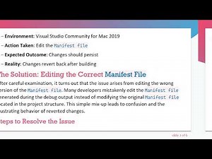 How to Permanently Modify the Manifest File in Visual Studio for Mac for Android Projects