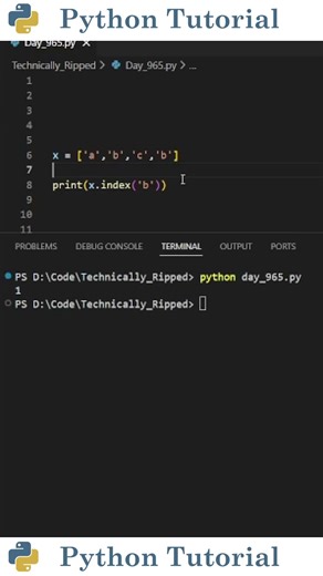This Python List Function Finds The Index | Python Tutorial