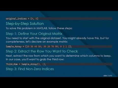 How to Create a New Array by Eliminating Columns with Zero Values in MATLAB