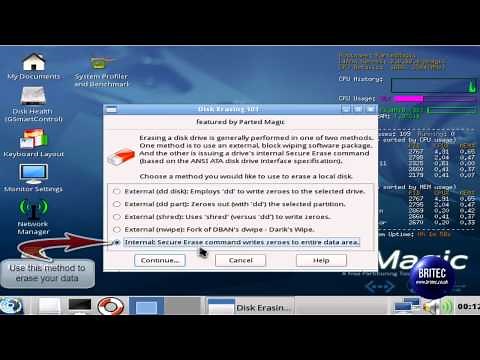Secure Erase / Format With bootable CD/USB Linux Parted Magic by Britec