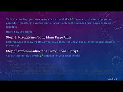 How to Add a JavaScript Script to an HTML Web Page Without Affecting Subpages